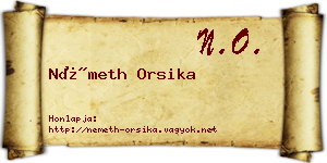 Németh Orsika névjegykártya